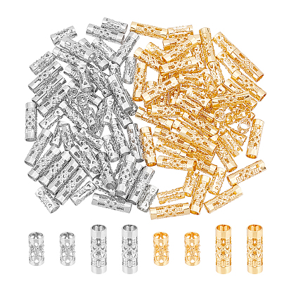 120шт 4 стиль полые трубчатые бусины из нержавеющей стали, колонка