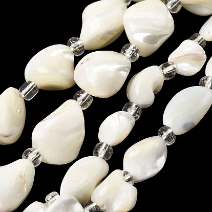 Натуральная оболочка из трохидных оболочек, с бисером, самородки