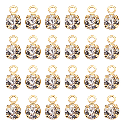 60шт. латунные подвески со стразами, без никеля 