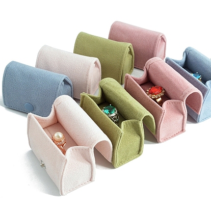 Veleteen Ring Storage Boxes, Portable Travel Jewelry Case for Rings, Earring Studs, Bag Shape
