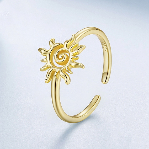 925 регулируемые манжеты из стерлингового серебра, солнце