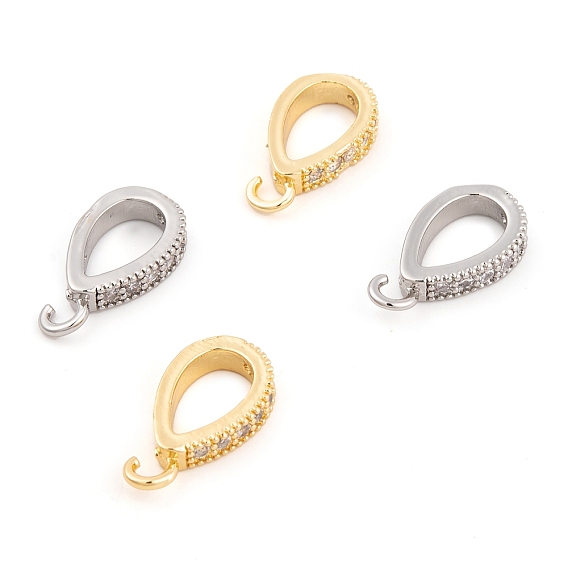 Ионное покрытие (ip) латунь микро паве прозрачные подвески из кубического циркония, без кадмия, без никеля и без свинца, слеза