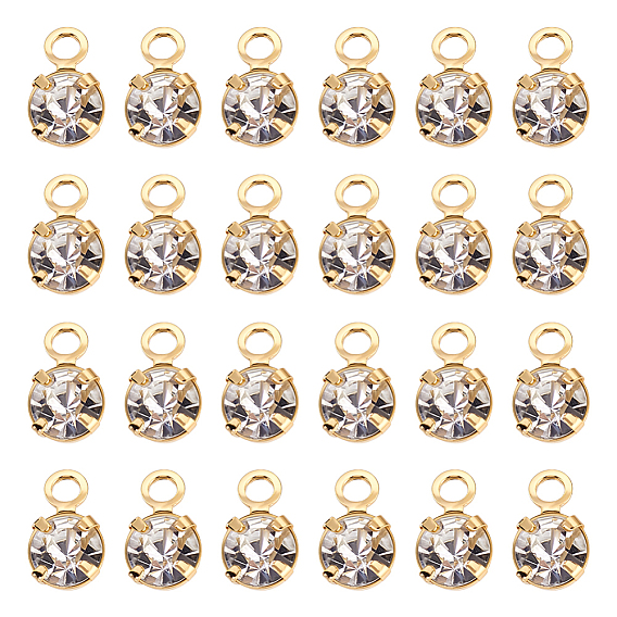 60шт. латунные подвески со стразами, без никеля 