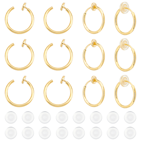 20шт. 304 фурнитура для сережек-клипс из нержавеющей стали, с комфортными силиконовыми подушечками