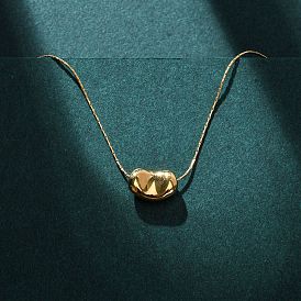 304 Женские ожерелья с подвесками в виде бобов из нержавеющей стали, ионное покрытие (ip)