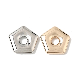 Brass Beads, Pentagon, Long-Lasting Plated, Cadmium Free & Lead Free, Rack Plating, E-Coating