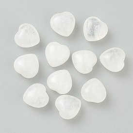 Coeur en cristal de quartz naturel pierre d'amour, pierre de palme de poche pour équilibrer le reiki