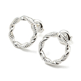304 серьги-гвоздики с полым кольцом из нержавеющей стали для женщин