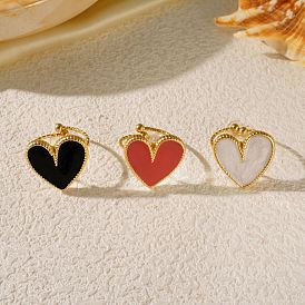 Регулируемые 304 манжеты из нержавеющей стали с открытыми кольцами, сердце, с эмалью