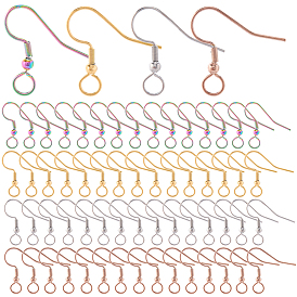 120 шт. 4 цвета 304 крючки для серег из нержавеющей стали, французские крючки с катушкой и шариком