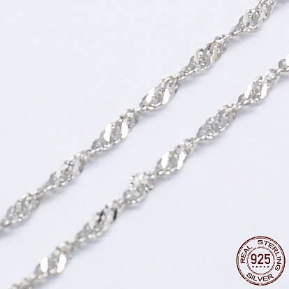925 Sterling Silver Necklaces, with Spring Ring Clasps