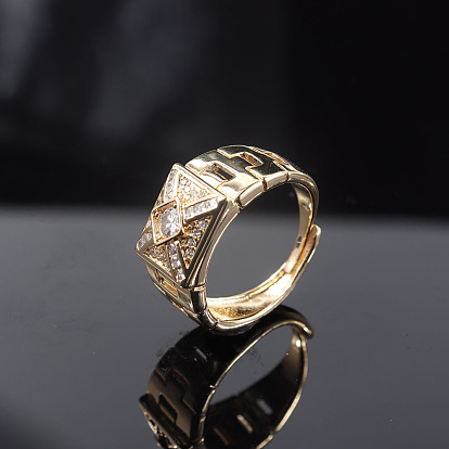 Stylish Men's Open Ring with Gold Plated Copper Chain - Fashionable and Trendy