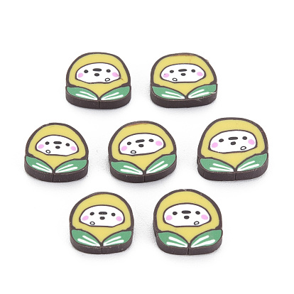 Кабошоны из полимерной глины ручной работы осенняя тема, кукуруза