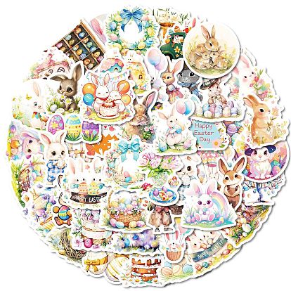 Пасхальный кролик бумажная наклейка, самослипание, для чемодана, скейтборде, холодильник, шлем, оболочка мобильного телефона