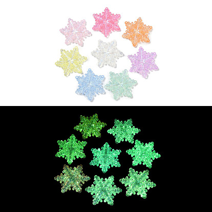 Светящиеся прозрачные акриловые бусины, с блеском порошок, светится в темноте, снежинка