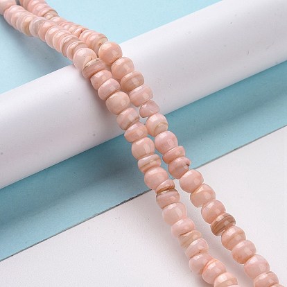 Natural Cultured Freshwater Shell Beads Strands, Dyed, Rondelle