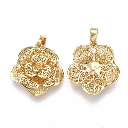 Messing Anhänger & Charms, Blume, Nickel frei