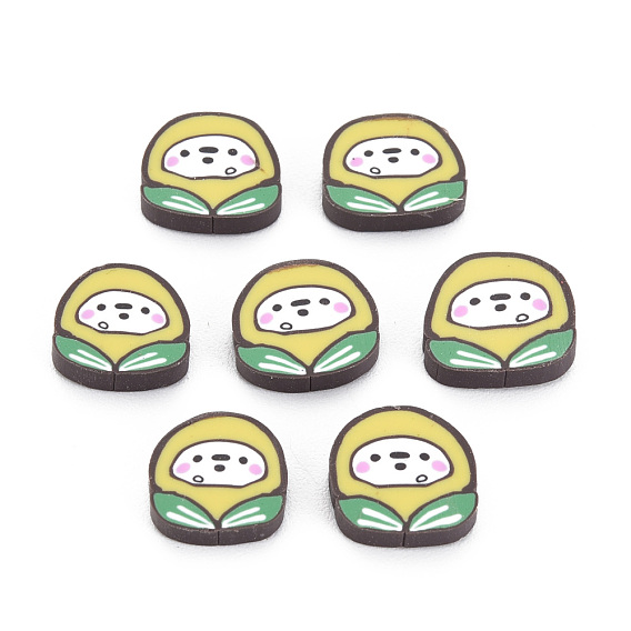 Кабошоны из полимерной глины ручной работы осенняя тема, кукуруза