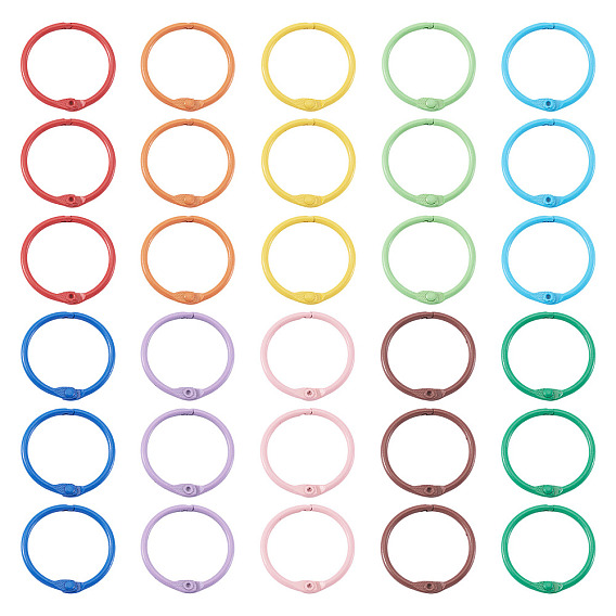 30 шт. 10 цвета, окрашенные распылением, железные кольца для папок-регистраторов с шарнирами