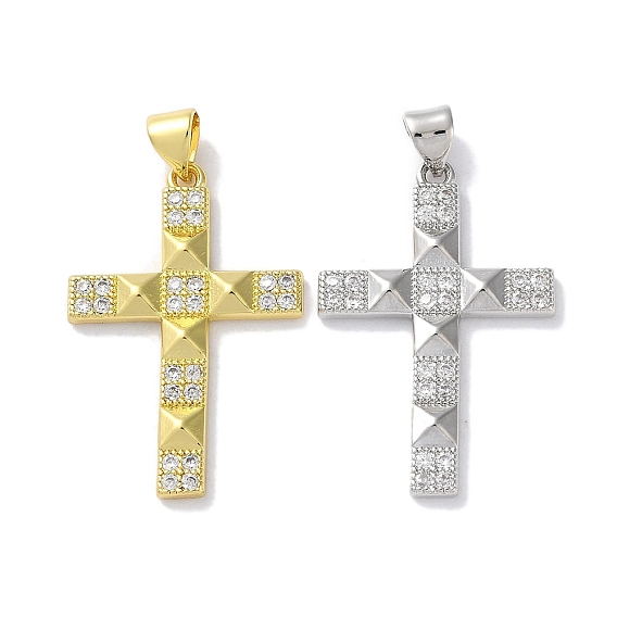 Стойка металлическая латунная микропрофилированная кубическая циркония подвески, долговечный, без свинца и без кадмия, крестик