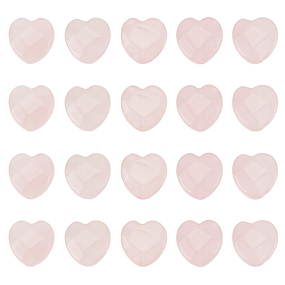 Natural Rose Quartz Beads Strands, Faceted, Heart