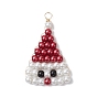 Подвески из окрашенного в массе стекла с перламутровым жемчугом подвески, с золотой медной проволокой, Рождество шляпе