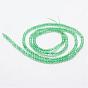 Natural Green Agate Beads Strands, Faceted, Dyed, Round