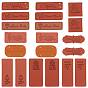 PU Leather Labels, Handmade Embossed Tag, with Holes, for DIY Jeans, Bags, Shoes, Hat Accessories, Mixed Shapes
