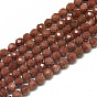Synthetic Goldstone Beads Strands, Faceted, Round
