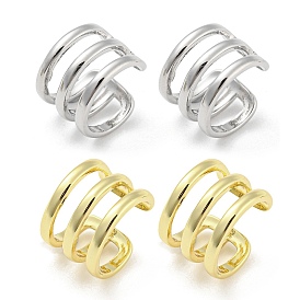 Brass Multi Lines Cuff Earrings, Non Piercing Earrings
