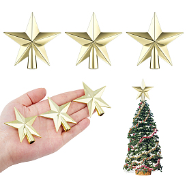 10 шт. пластиковое украшение на верхушку елки в виде звезды, для елочных игрушек