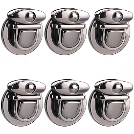 6 шт. плоские круглые застежки-замки для сумок из сплава, замки для большого пальца кошелька, для аксессуаров для замены сумок