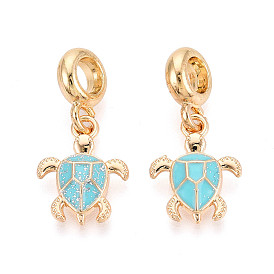 Европейские подвески из сплава эмали в виде морской черепахи, Подвески с большими отверстиями, глубокое синее небо, без кадмия, без никеля и без свинца, стойки покрытие