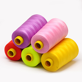 100% hilo de fibra de coser de poliéster hilado, 0.1 mm, sobre 5000 yardas / rodillo