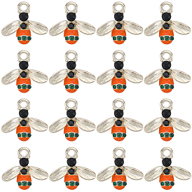 40 шт. Подвески из сплава эмали, со стразами, Пчелы