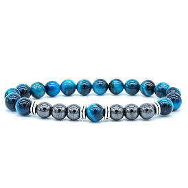 Браслет для мужчин с черным желчным камнем, символизирующий энергию вулкана и йогу.