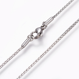 304 Stainless Steel Boston Link Chain Necklaces, with Lobster Claw Clasps