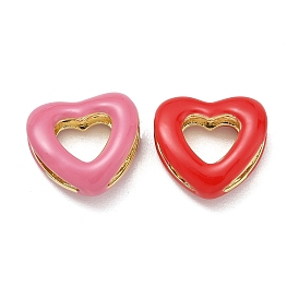 Латунь эмаль Шармы скольжения, сердце, стойки покрытие, долговечный, реальный 18 k позолоченный