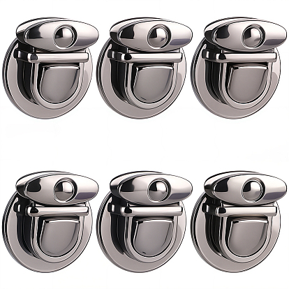 6 шт. плоские круглые застежки-замки для сумок из сплава, замки для большого пальца кошелька, для аксессуаров для замены сумок