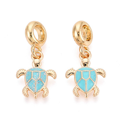 Европейские подвески из сплава эмали в виде морской черепахи, Подвески с большими отверстиями, глубокое синее небо, без кадмия, без никеля и без свинца, стойки покрытие