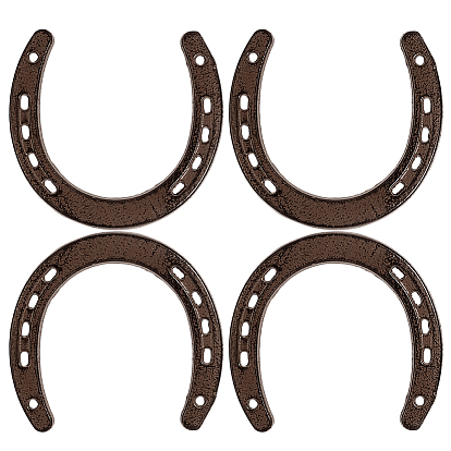4шт. чугунные настенные украшения в форме подковы, домашнего декора