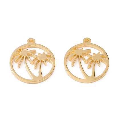 201 подвески из нержавеющей стали, ручная полировка, кольцо с кокосовой пальмы