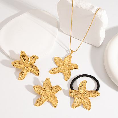 Комплект ожерелья с серьгами в виде морской звезды для женщин, модные и элегантные аксессуары.