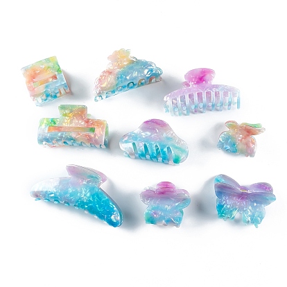 Arch/Flower/Cloud/Butterfly/Rectangle/Square PVC Claw Hair Clips, for Women Girls