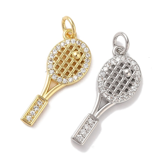 Подвески из латуни и прозрачного циркония с покрытием стойки, без кадмия и без свинца, долговечный, ракетки для бадминтона, с целью перехода в кольце