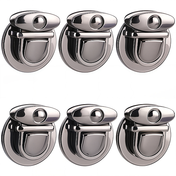 6 шт. плоские круглые застежки-замки для сумок из сплава, замки для большого пальца кошелька, для аксессуаров для замены сумок