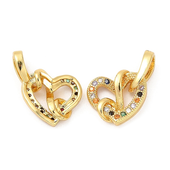 Латунные микро проложить кубического циркония подвески, сердце