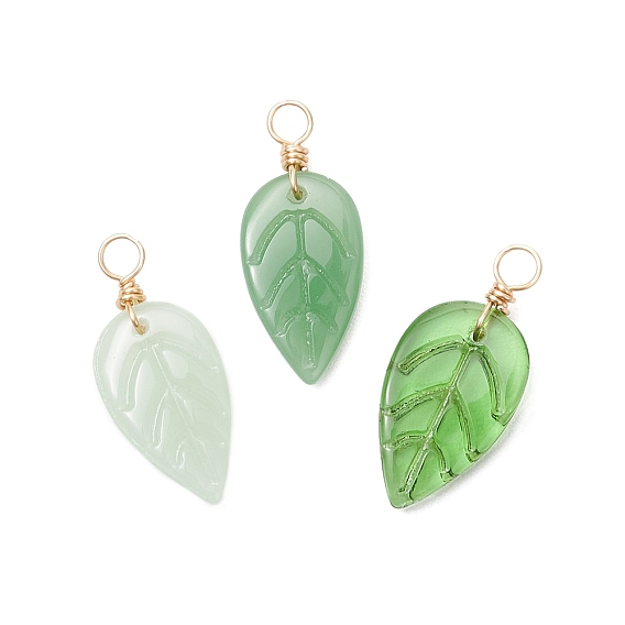 3 кулоны лэмпворк ручной работы, лист