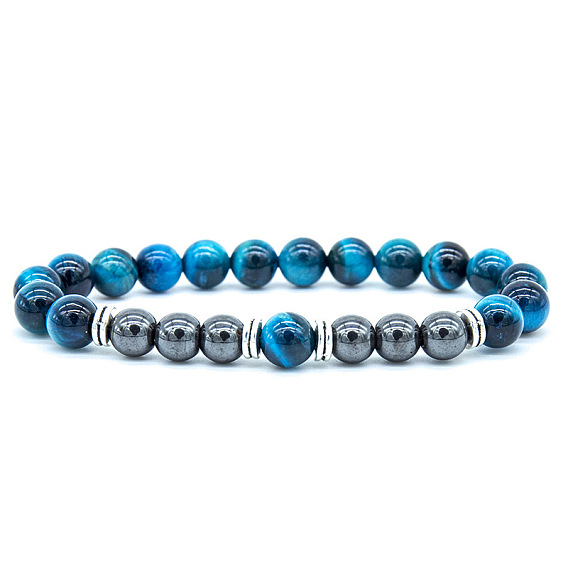 Браслет для мужчин с черным желчным камнем, символизирующий энергию вулкана и йогу.