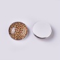 Glass Cabochons, Half Round with Leopard Print Pattern